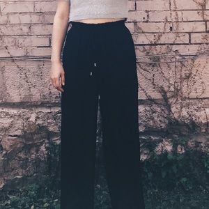 Black Flowy Oversized Pants